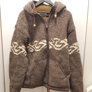 ”Laundromat” wool sweater hoodie